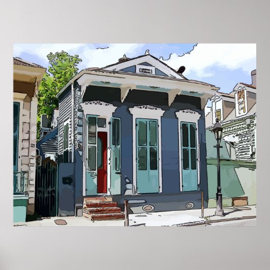 New Orleans Shotgun House Poster (Vorne)