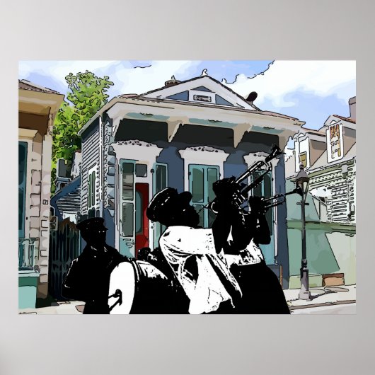 New Orleans Shotgun House und Brass Band Poster (Vorne)