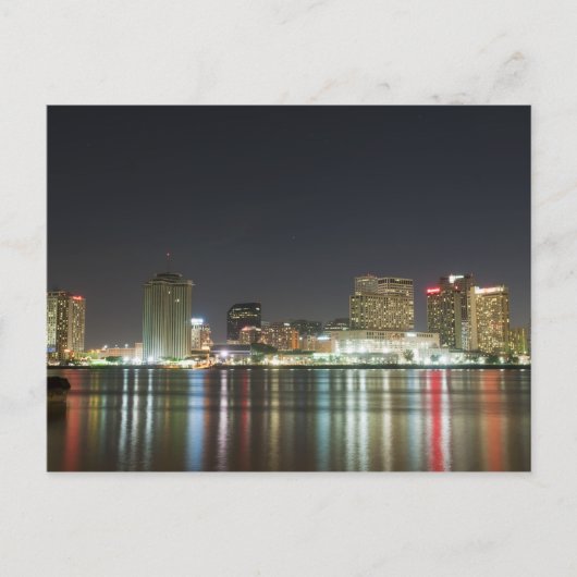 New Orleans Skyline Night Postkarte (Vorderseite)