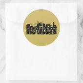 New Orleans Skyline Runder Aufkleber (Tasche)