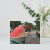 New Orleans Snoball Postcard - Sommer in NOLA! Postkarte (Stehend Vorderseite)