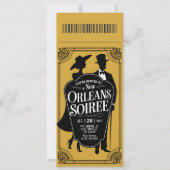 New Orleans Soirée Ticket Style Einladung (Vorderseite)