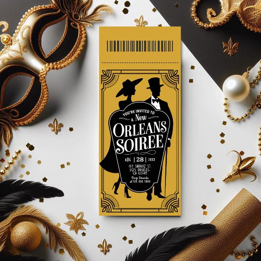 New Orleans Soirée Ticket Style Einladung