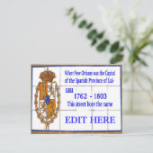 New Orleans Spanish Tile Mural Card Postkarte (Stehend Vorderseite)