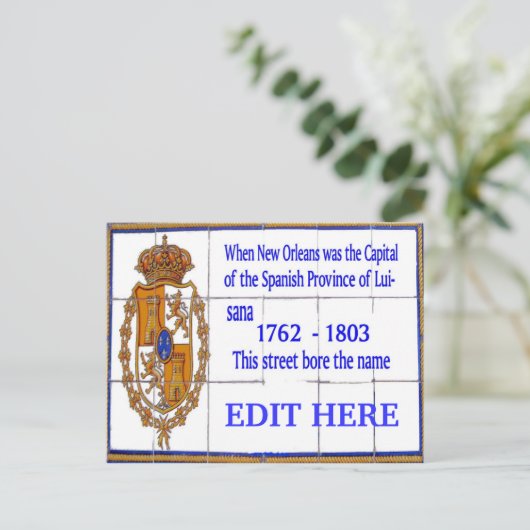 New Orleans Spanish Tile Mural Card Postkarte (Stehend Vorderseite)