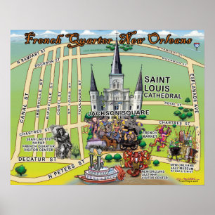 New Orleans Spaß Karte Poster