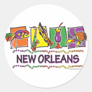 NEW-ORLEANS-SQUARES-eps Runder Aufkleber