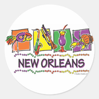 NEW-ORLEANS-SQUARES-eps Runder Aufkleber