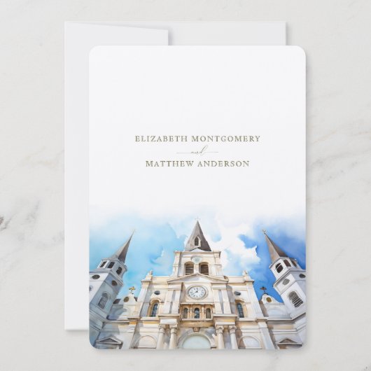 New Orleans St. Louis Cathedral Save the Date Einladung (Rückseite)