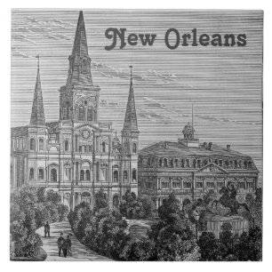 New Orleans St. Louis Kathedrale Antik Vintage Fliese