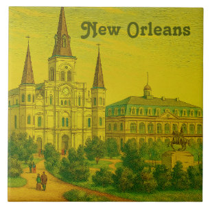 New Orleans St Louis Kathedrale Antik Vintage Fliese