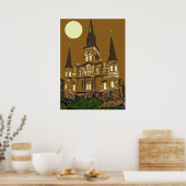 New Orleans St. Louis Kathedrale in Brown Poster (Küche)