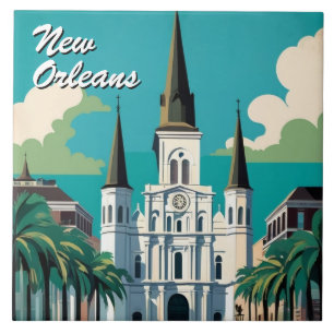 New Orleans St. Louis Kathedrale Türkis Blau Fliese