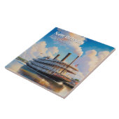 New Orleans Steamboat Riverboat Boat on River Fliese (Seite)