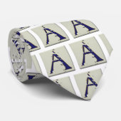 New Orleans Street Blue Letter Tile "A" Krawatte (Gerollt)