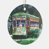 New Orleans Street Car Keramik Ornament (Links)