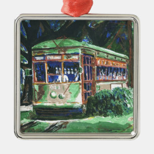 New Orleans Street Car Ornament Aus Metall