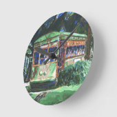 New Orleans Street Car Runde Wanduhr (Winkel)