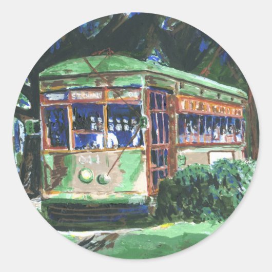 New Orleans Street Car Runder Aufkleber (Vorderseite)