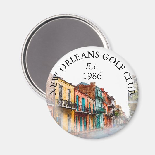 New Orleans Street Personalisierter Golfschläger N Magnet (Vorderseite/Rückseite)
