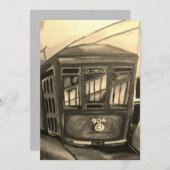 New Orleans Streetcar Einladung (Vorne/Hinten)