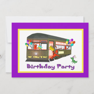 New Orleans Streetcar Geburtstag (lila) Einladung