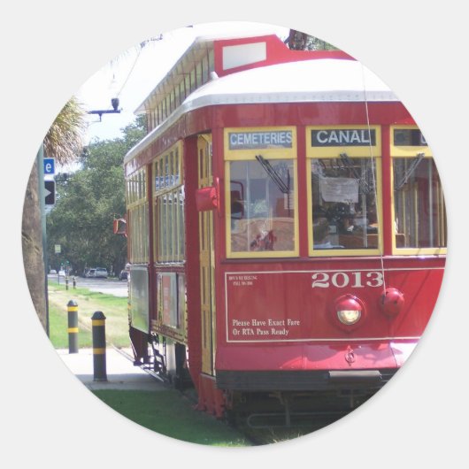 New Orleans Streetcar Runder Aufkleber (Vorderseite)