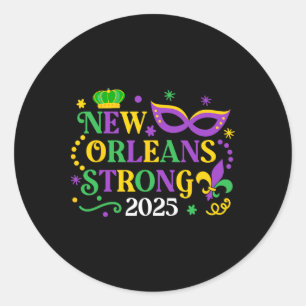 New Orleans Strong 2025 Unity Mardi Gras Mens Wome Runder Aufkleber
