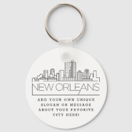 New Orleans Stylized Skyline | Benutzerdefinierter Schlüsselanhänger