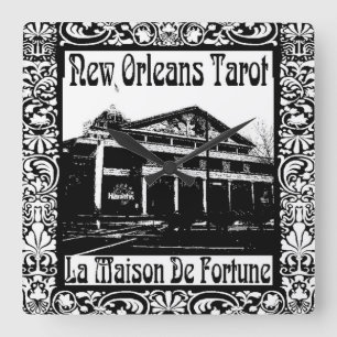 New Orleans Tarot, La Maison De Fortune Quadratische Wanduhr