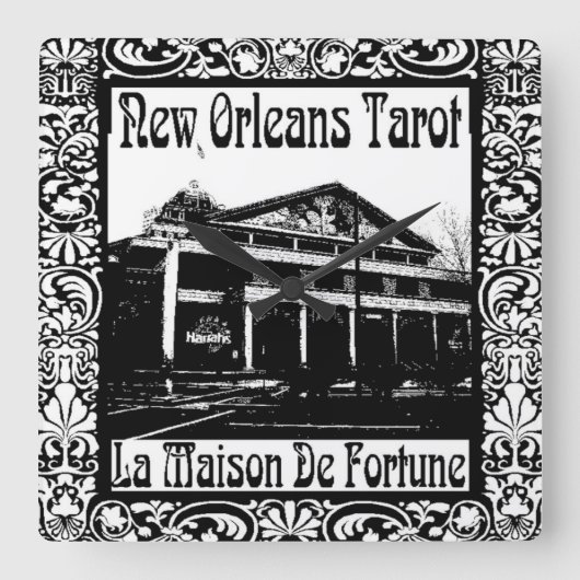 New Orleans Tarot, La Maison De Fortune Quadratische Wanduhr (Vorderseite)