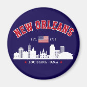 New Orleans Travel Skyline Fridge Magnet (Vorne)