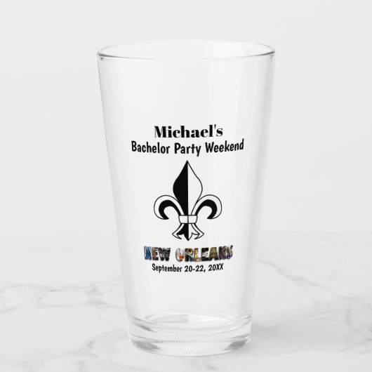 New Orleans Trip Bachelor Party Gefallen Beer Pint Glas (Vorderseite)