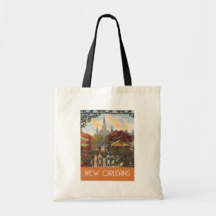New Orleans Vintage-Illustration Tragetasche