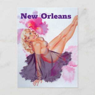 New Orleans Vintage Reise Button Postkarte