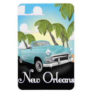 New Orleans Vintage Reiseplakat. Magnet