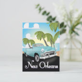 New Orleans Vintage Reiseplakat. Postkarte (Stehend Vorderseite)