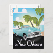 New Orleans Vintage Reiseplakat. Postkarte (Vorne/Hinten)