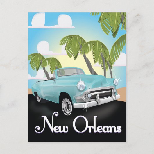 New Orleans Vintage Reiseplakat. Postkarte (Vorderseite)