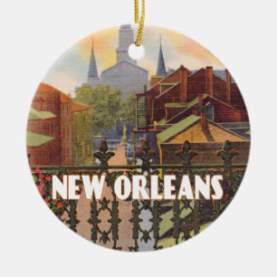 New Orleans Vintage-Szene Keramik Ornament