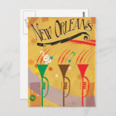 New Orleans Vintage Travel Poster Postkarte (Vorne/Hinten)
