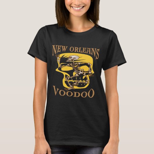 New Orleans Voodoo Skull & Skeletts T-Shirt (Vorderseite)