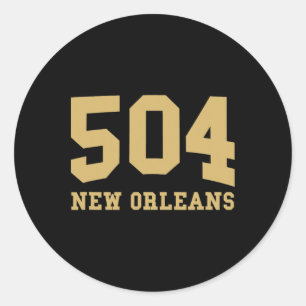 New Orleans Vorwahl 504 - Heimatstolz - Clic  Runder Aufkleber