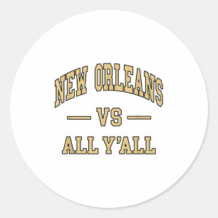 New Orleans Vs All Y'all - Retro-Design - Clic Runder Aufkleber