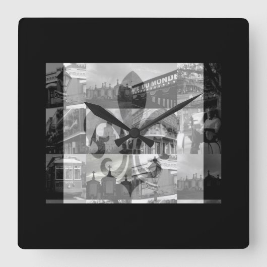 New Orleans [Wall Clock] Quadratische Wanduhr (Vorderseite)