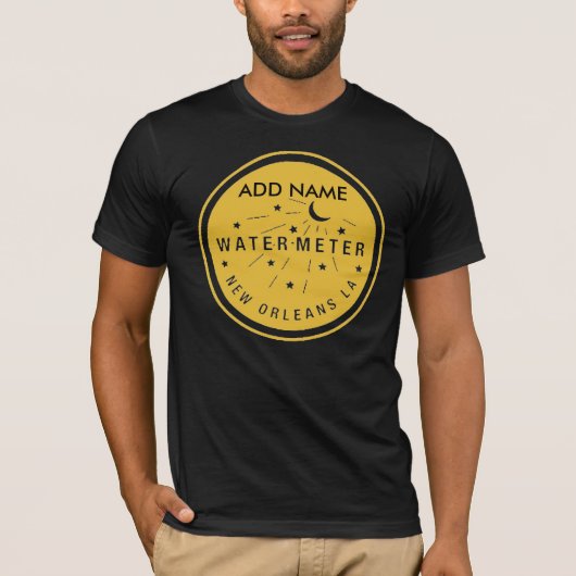 New Orleans Water Meter Abdeckung Gold, ADD NAME T-Shirt (Vorderseite)