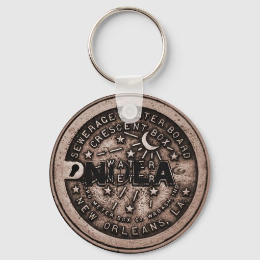 New Orleans Water Meter Cover bearbeiten Text Schlüsselanhänger (Vorderseite)