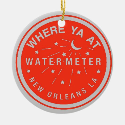 New Orleans Water Meter Cover Red Keramikornament (Vorne)