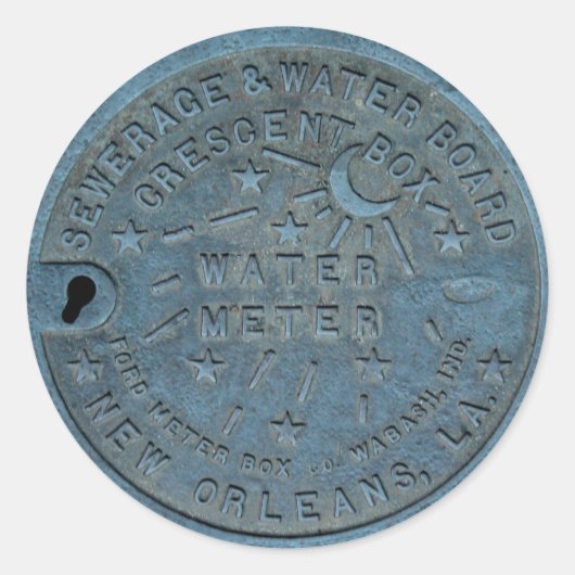 New Orleans Water Meter Foto Runder Aufkleber (Vorderseite)