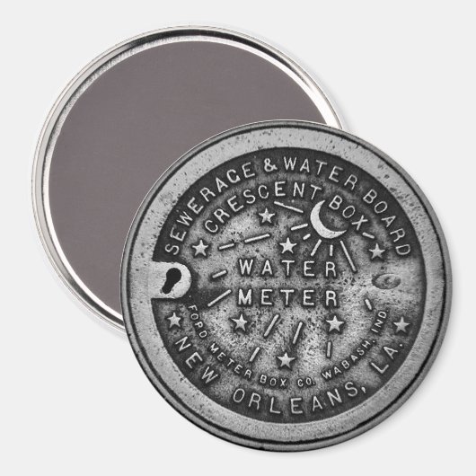 New Orleans Water Meter Lid Magnet (Vorderseite/Rückseite)